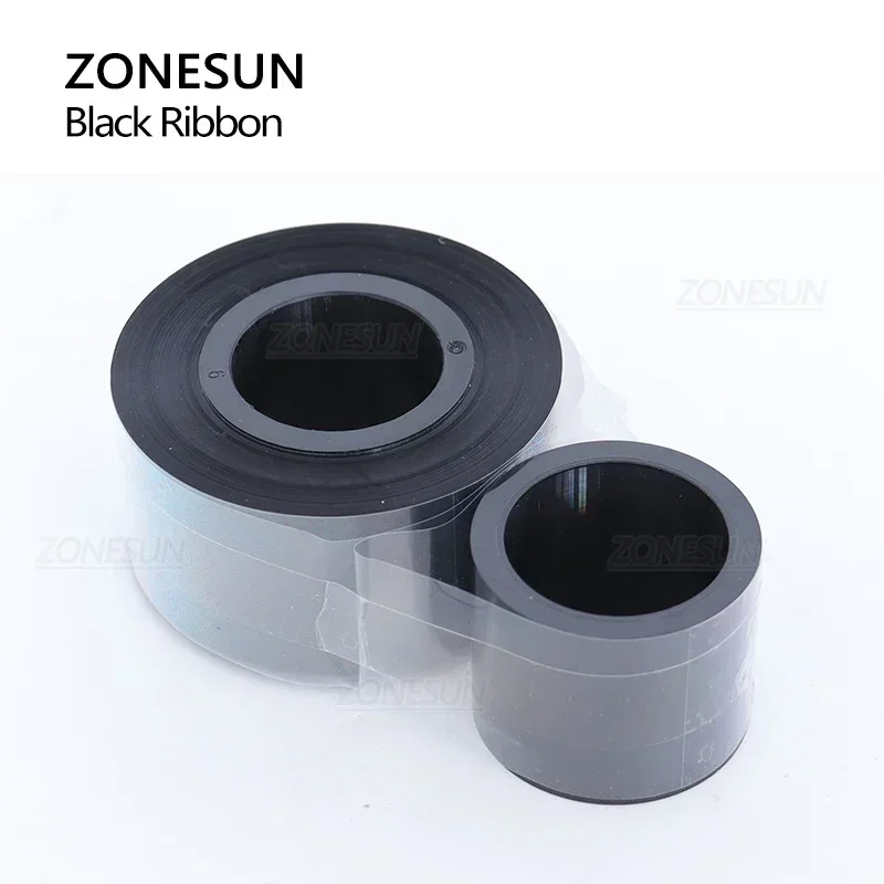 Image 3: ZONESUN pour codeur d'impression de date ZS-DC24A - 200m 1 ensemble de ruban thermique noir