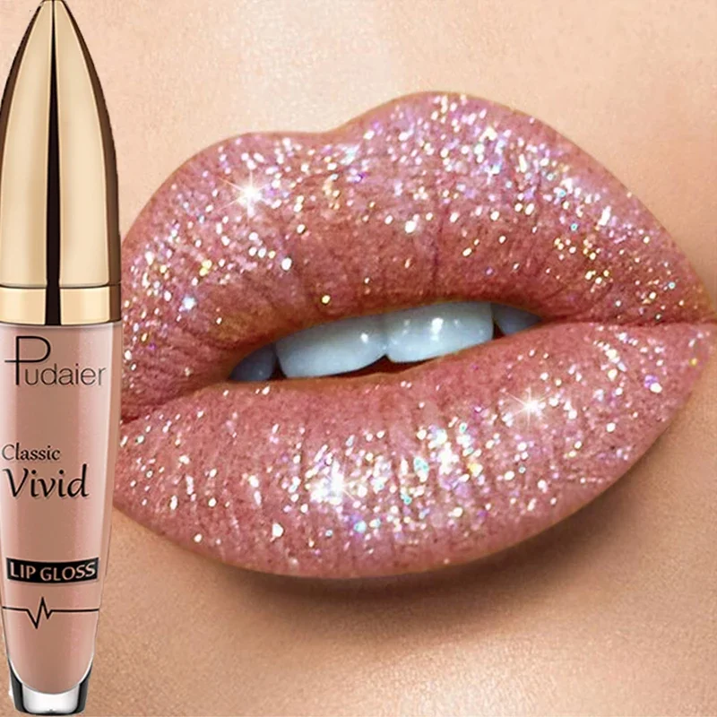 

Waterproof Diamond Shimmer Glitter Lip Gloss 18 Colors Matte Glitter Liquid Lipstick Diamond Pearl Colour Lip Gloss Make Up