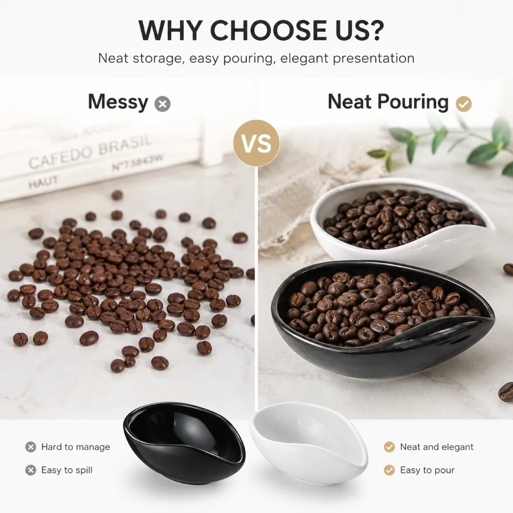 Ceramic Coffee Bean Measuring Cup Weighing Tray for Coffee Powder Dosing Espresso Preparation Home Cafe Brewing Accessories view 3