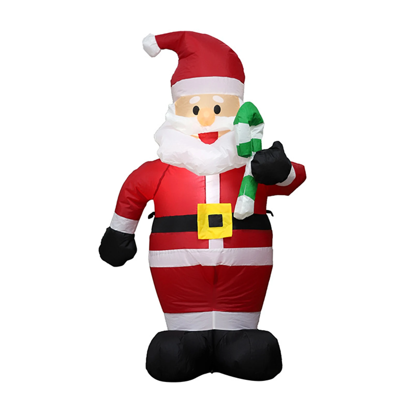 Inflatable Christmas Outdoor Lighted Yard Decoration Santa Claus With Candy Cane 1.2m Tall