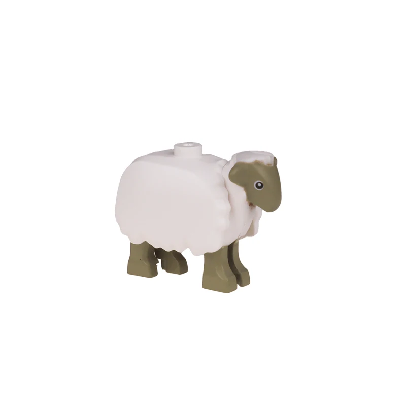 building block animal sheep pasture farm accessories creativity MOCmould assemble toys