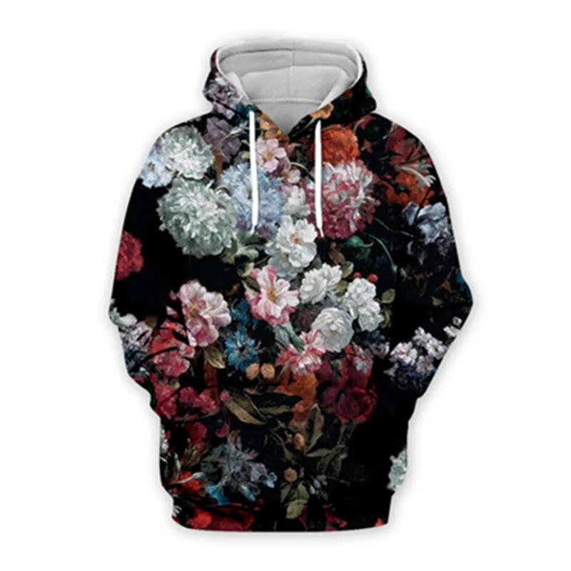 

Осенние толстовки с цветочным принтом и 3D принтом для мужчин и женщин, модные толстовки с капюшоном, повседневные топы, пуловер в стиле Харадзюку, спортивные костюмы, мужская одежда