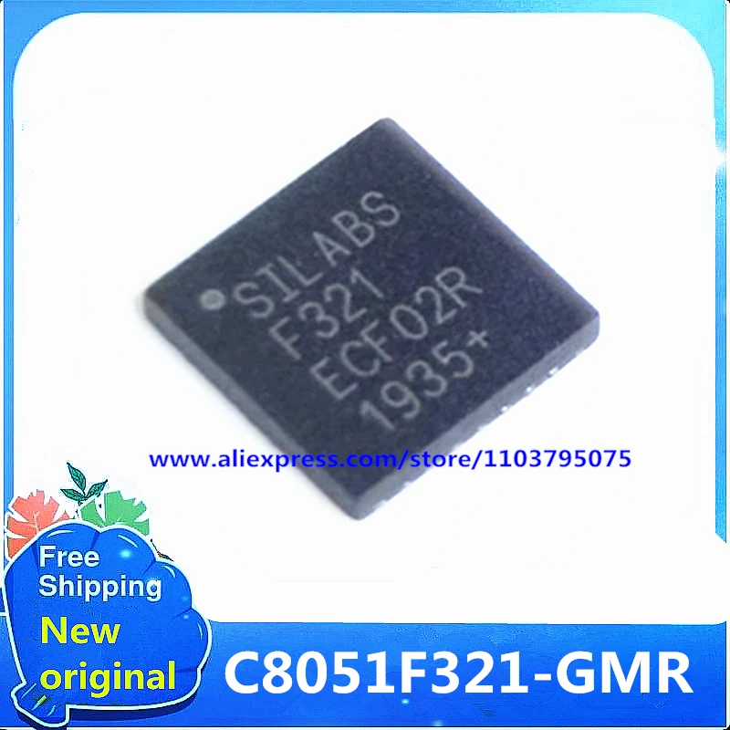 5pcs-20 pçs/lote C8051F321 F321 SILAB F321 C8051F321-GMR C8051F321-GM QFN-28 100% Novo Original