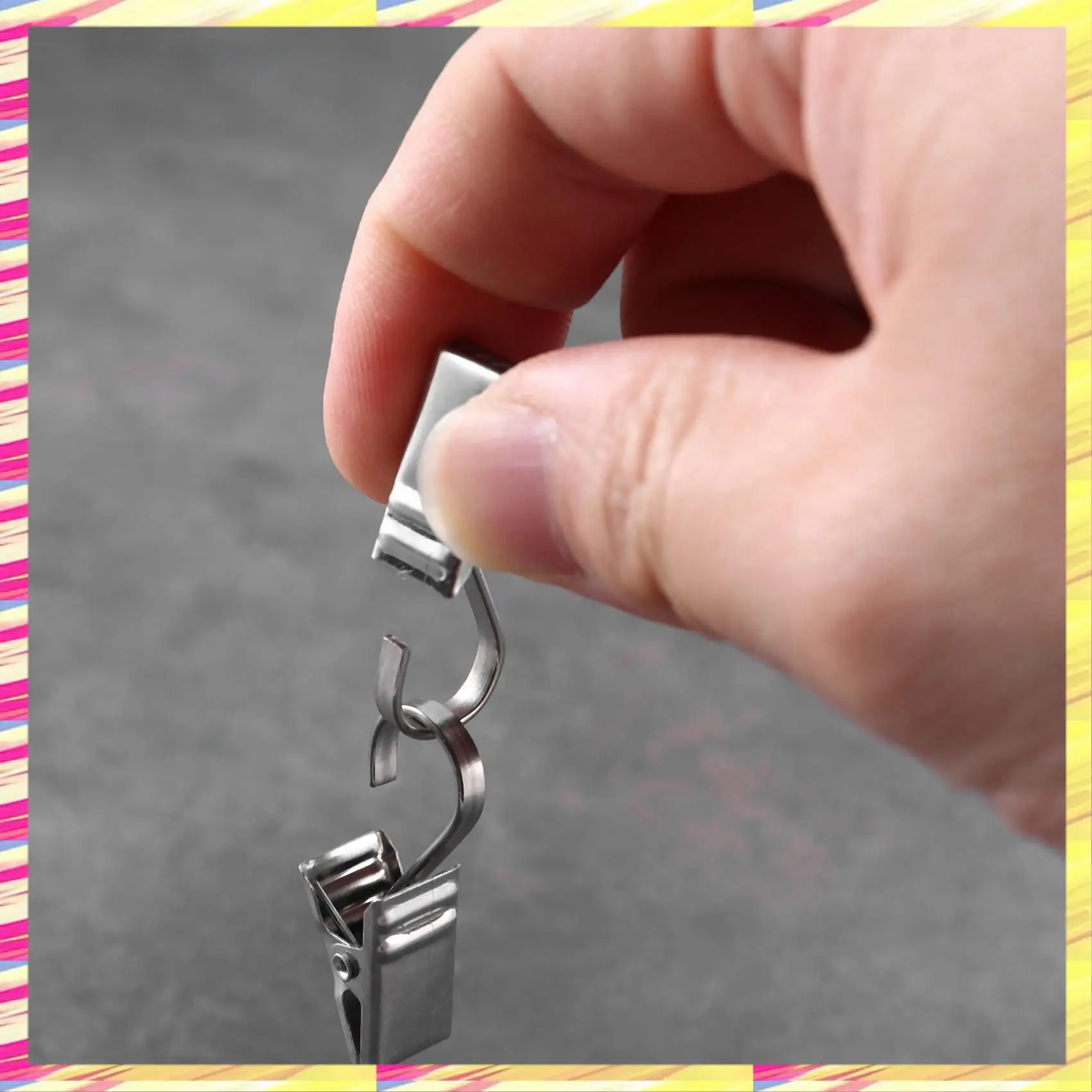 ABJJ 50PCS Stainless Steel Clips Hooks Clip Rings Metal Curtain Clips For Photos, DIY Crafts