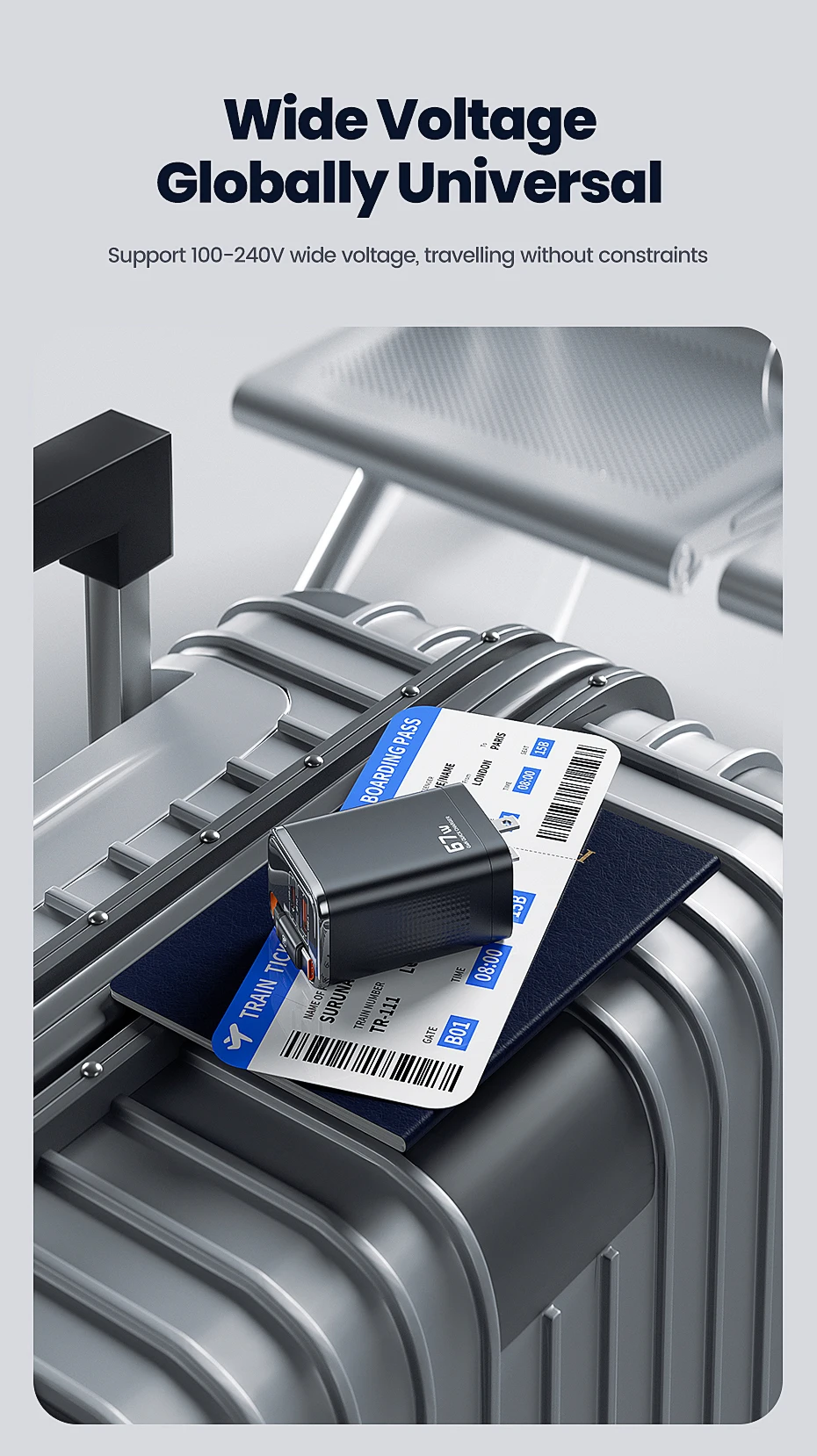 Toocki 67W GaN Ladegerät US-Stecker mit einziehbarem Typ-C-Kabel, Digitalanzeige, PPS PD3.0 Schnellladegerät für iPhone 17 16 Samsung S26 – Detail 15