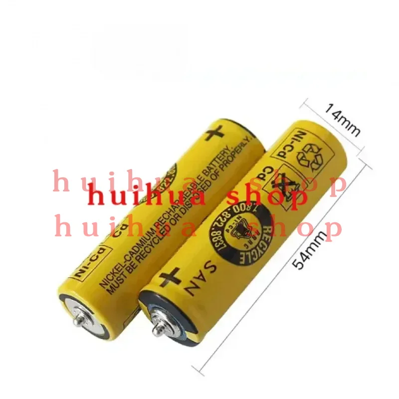 2pce SAN NI-CD 1N-600AA 1.2V Battery For Braun shaver S3 320S-4 340S-3 350CC-5 5776 3050S battery with pins on both ends JM