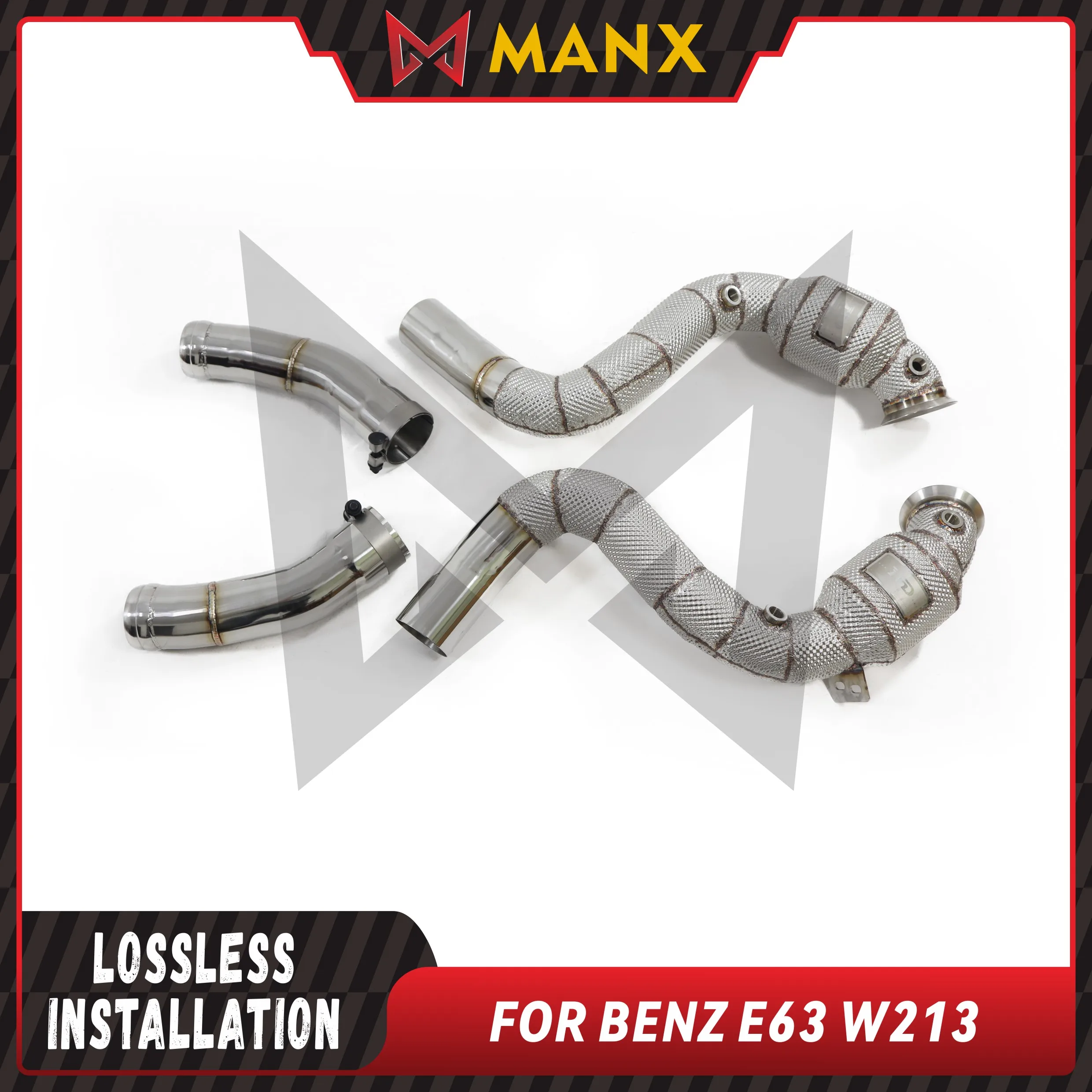 MANX Performance Downpipe Suitable for Benz AMG E63 W213 Stainless steels Exhaust System With Catalytic Headers