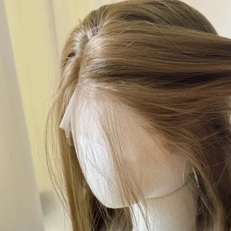 شعر مستعار بني 13*4 باروكة أمامية من الدانتيل للنساء شعر طويل مستقيم جودة عالية مقاومة للحرارة بيروكات صناعية للاستخدام اليومي شعر مستعار كوسبلاي