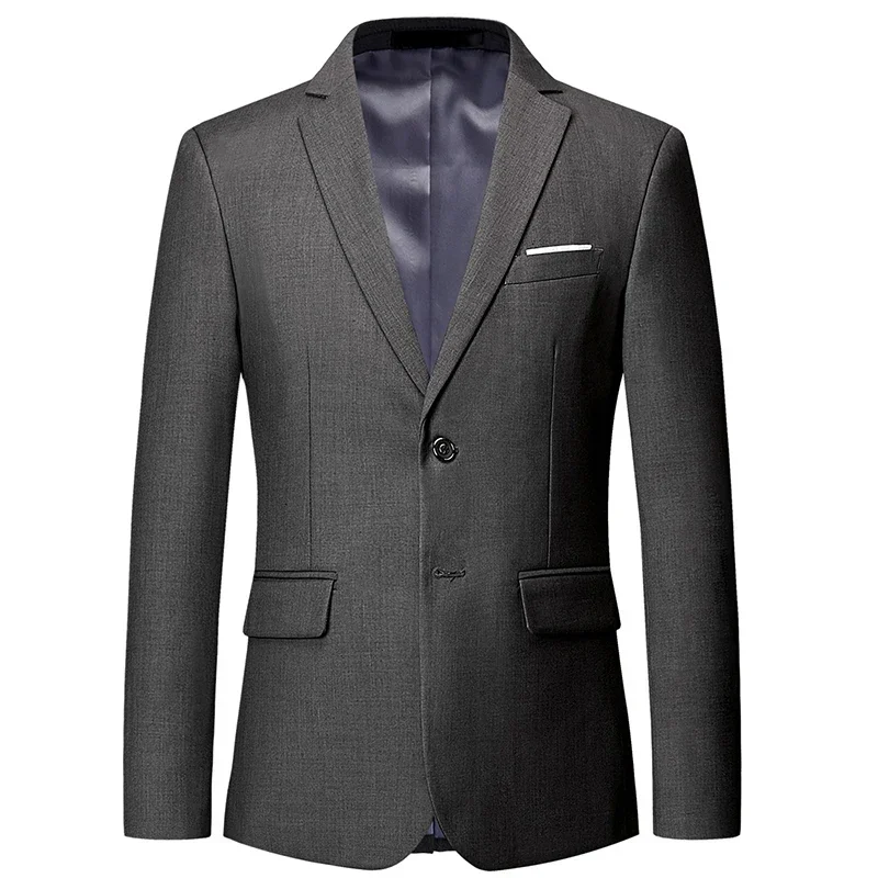 S-6XL Men\'s Formal Blazer Fine Fashion Solid Color Groom Wedding Dress Suit Coat Male Business Suit Jacket Tuxedo