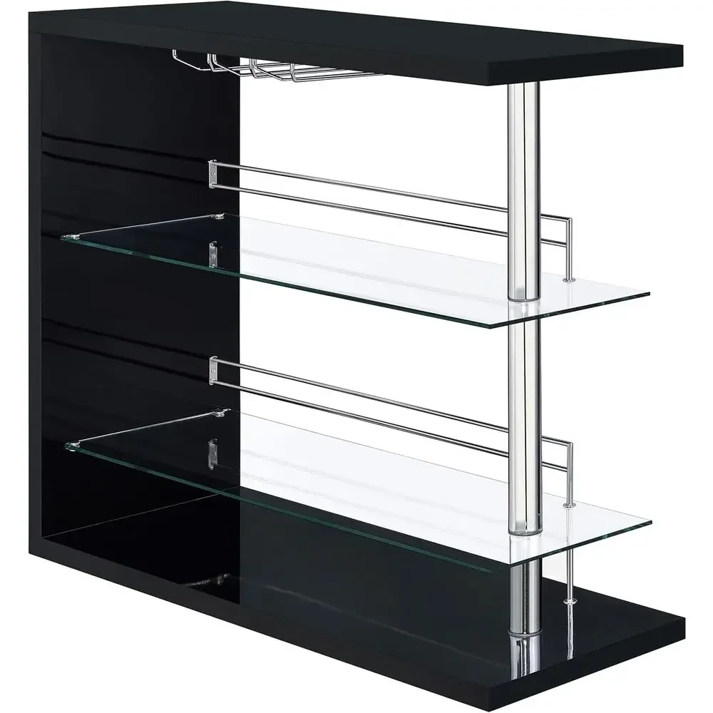 

Special Offerer Home Urnishings - Pre- Recular Wine Table With Clear Tempered Glass Shelves And Stemware Racks - Dining Room & H