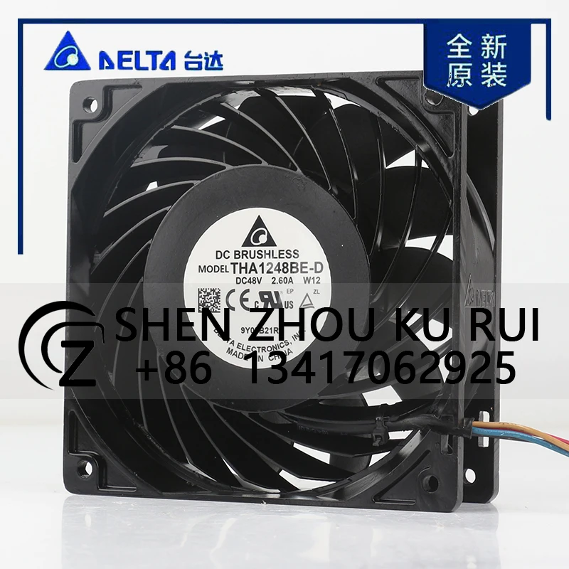 Delta 5V 12V 24V DC 48V 2.60A AC EC 12038 120x120x38MM 12CM Large air volume Aluminum frame Brute Force THA1248BE-D cooling fan