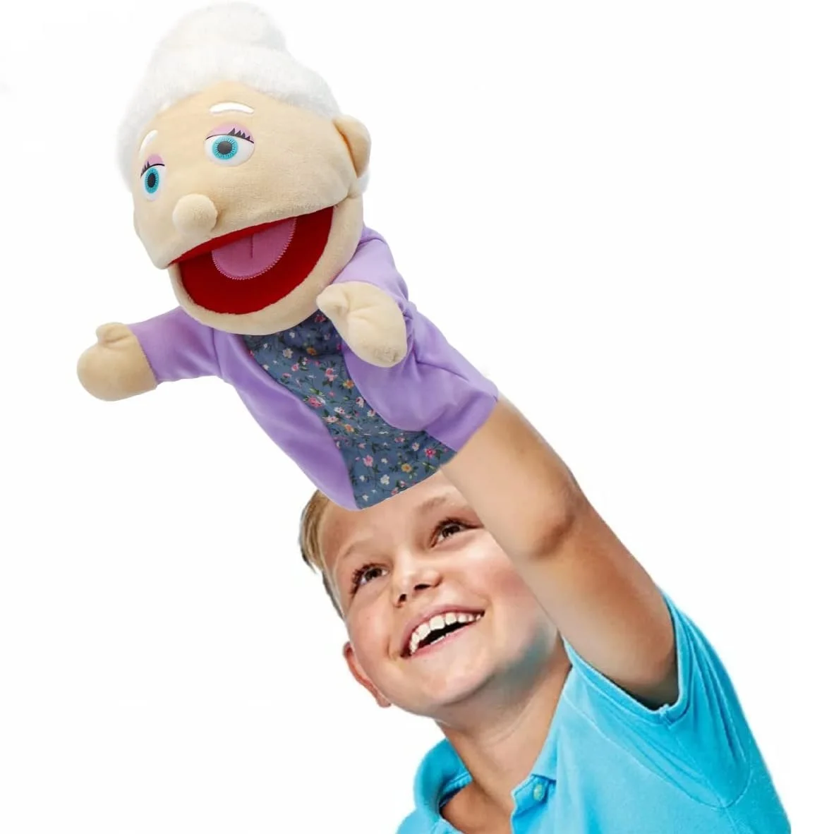 Großvater-Handpuppen – weiche Plüsch-Handpuppen, interaktives Rollenspiel-Spielzeug zum Geschichtenerzählen für Kinder, fantasievolles Spielen