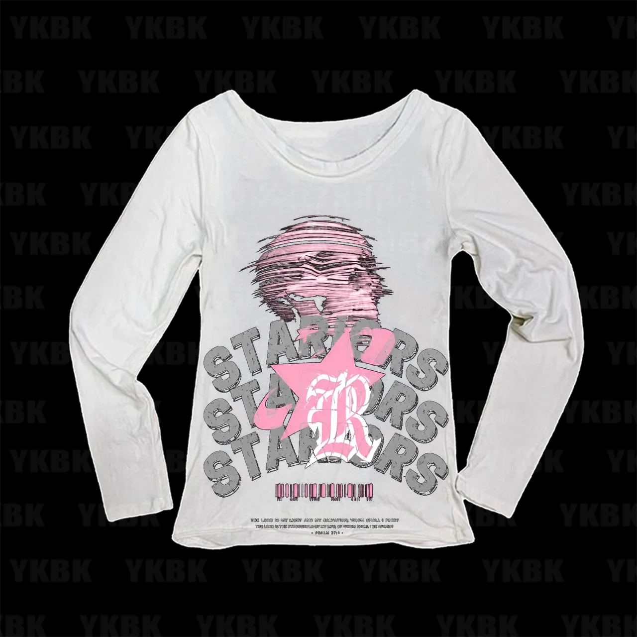 Y2K Starlors Star Skull Graphic Print Women Long Sleeve T‑Shirt Retro Streetwear Slim Fit Ladies Tops