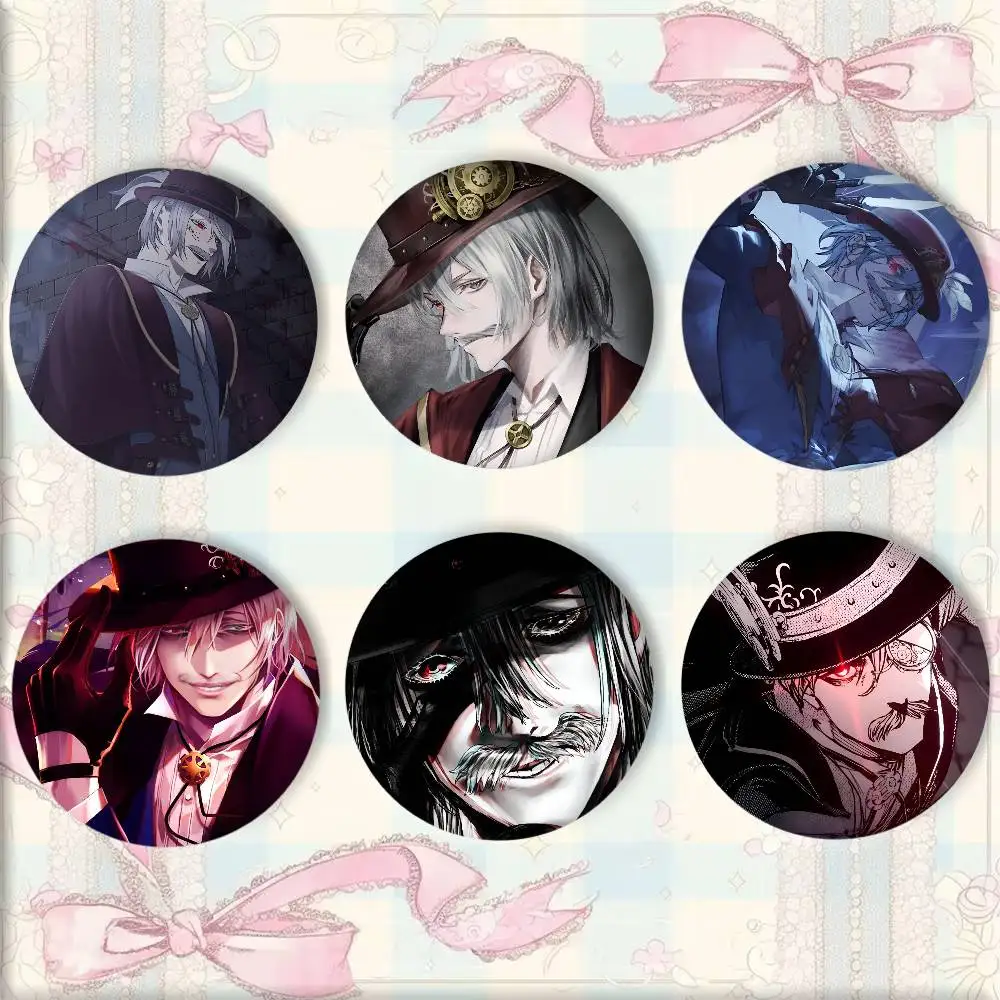 Anime R-Record of R-Ragnarok Jack the Ripper Manga Badges Round Cosplay Pin Bag Decor Fans Collect Friends Gifts Brooch