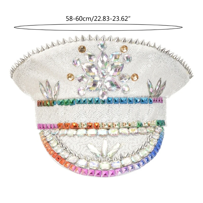 Chapeau mariée scène incrusté perles pour Costume mariée Cosplay N58F