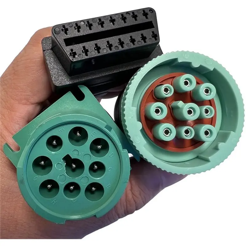 J1708 J1939 OBD Connector For Cummins 9Pin OBD2 Diagnostic Adapter Cable For Volvo/VW/Deutsch/Freightliner/Kenworth Trucks