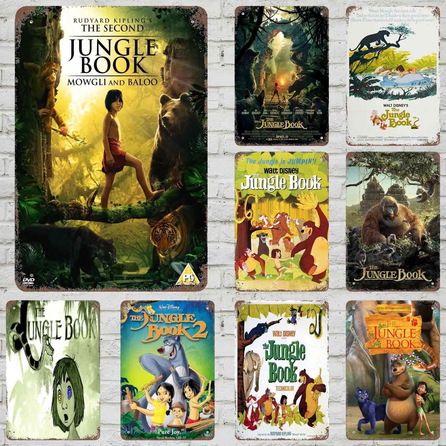 

MINISO The Jungle Book Retro Vintage Tin Sign Poster Decorative Plaque Metal Plate Wall Decor