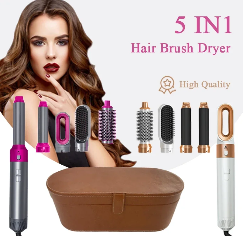 5 in 1 Hair Dryer Hot Comb Set Professional Curling Iron Hair Straightener Styling Tool For  Hair Dryer Household