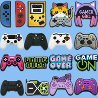 1/17PCS Cute GameHandle Shoe Charms,Kawaii Game Cat Pin Accessories for Sandals,Girl Headphones Clog Buckle Decoration