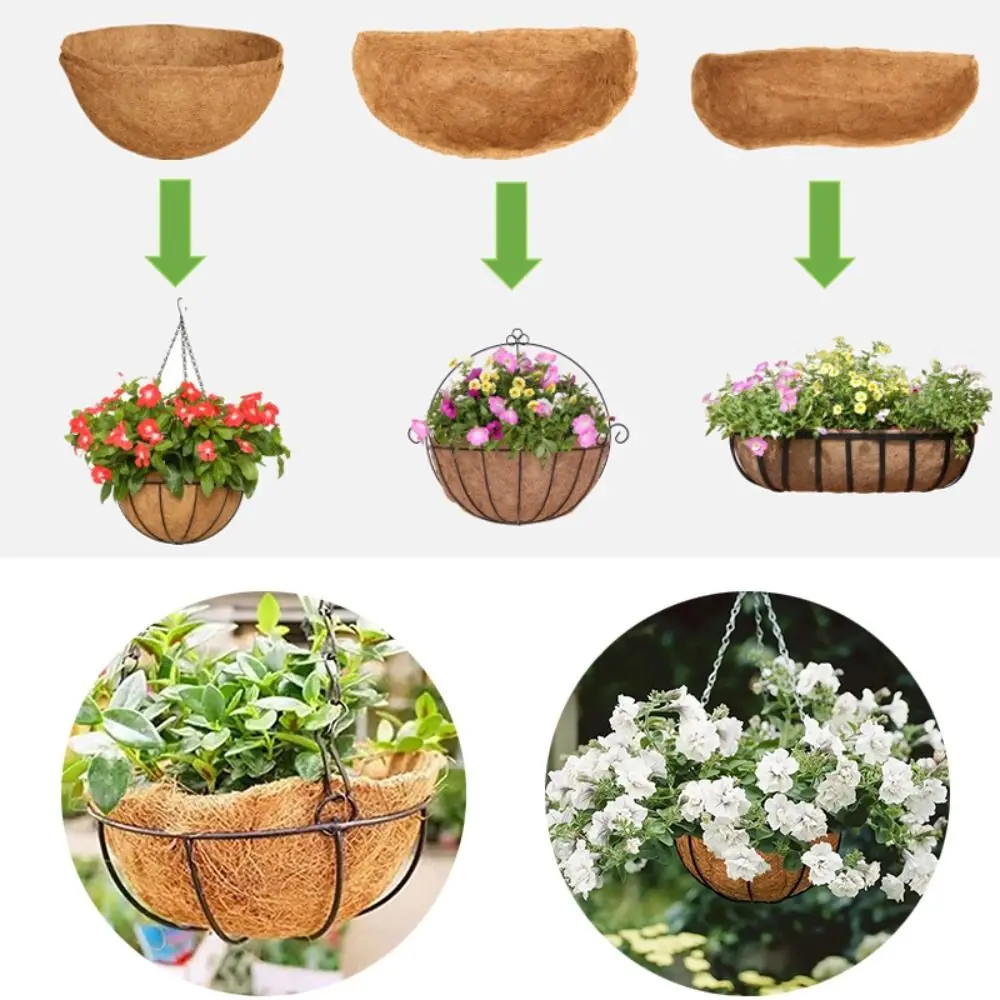 Thick Hanging Basket Liner Coconut Liners for Planters 100% Natural Coco Basket Replacement Liner Outdoor Garden Accessories