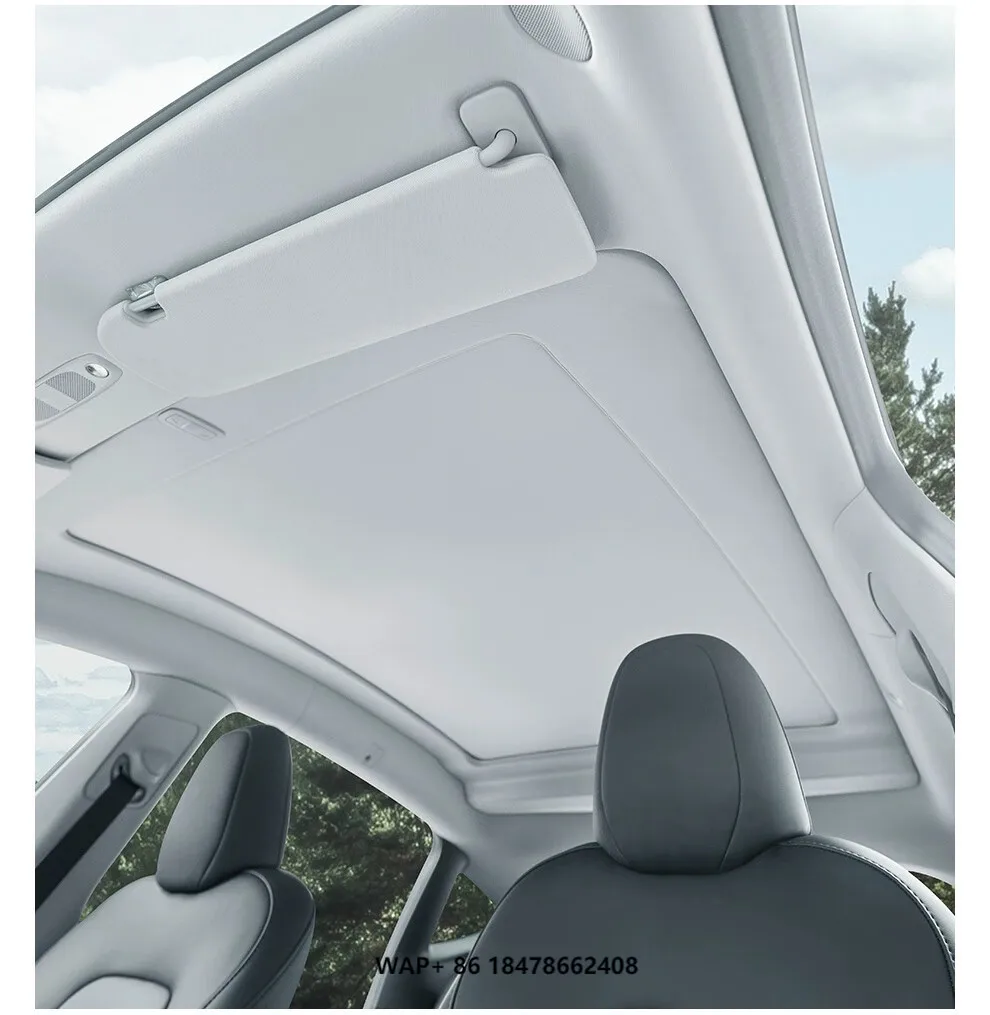 

Hansshow Model Y Electric Sunshade Panoramic Sunroof Retractable Sun Shade for Model Y Car Roof Sunshade