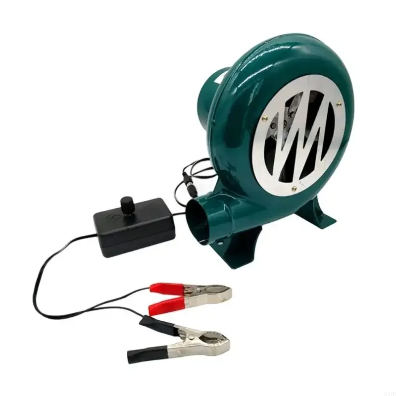 แบบพกพา 12V 120W เครื่องเป่าลมกลางแจ้งความเร็วปรับคุณลักษณะเหมาะสำหรับทำอาหารบาร์บีคิว Campfire ความร้อน Boosting D2RD