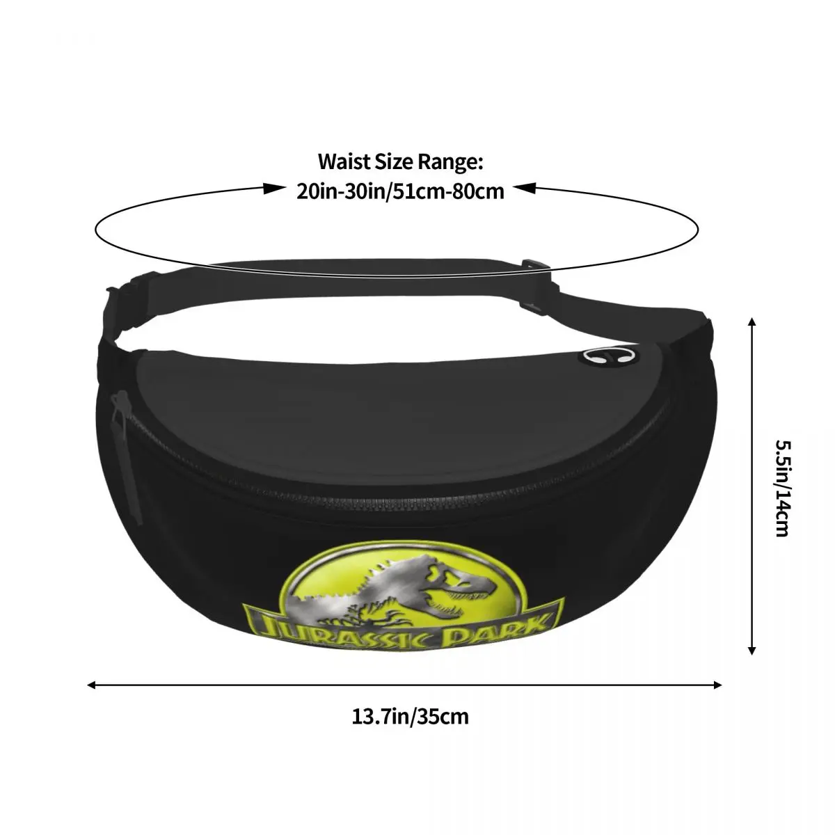 Fashion Jurassic Park Fanny Pack Men Women Sci Fi Dinosaur Crossbody Waist Bag for Travel Cycling Phone Money Pouch