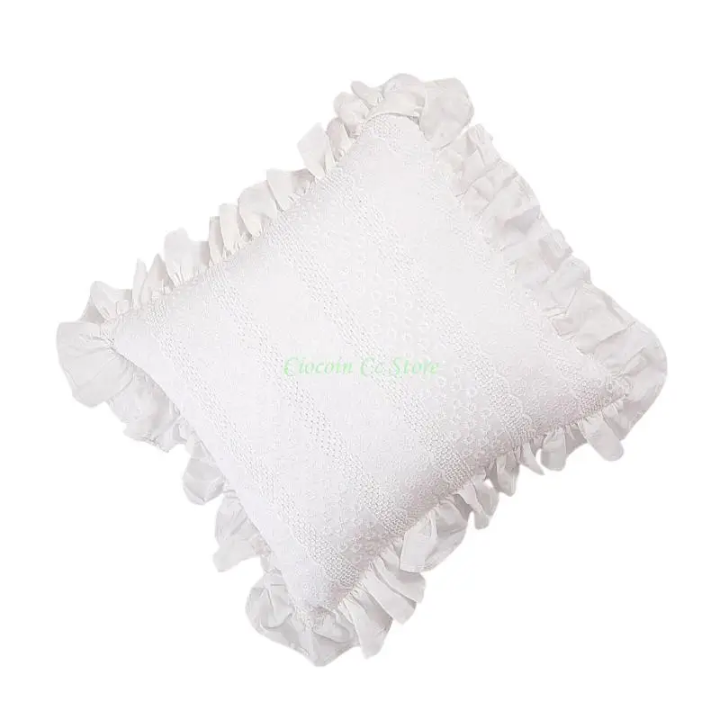 X90F Stylish Pleated Bed Cover Breathable Cotton Fabric Wrinkle Proof Pillowcase Home Improvement