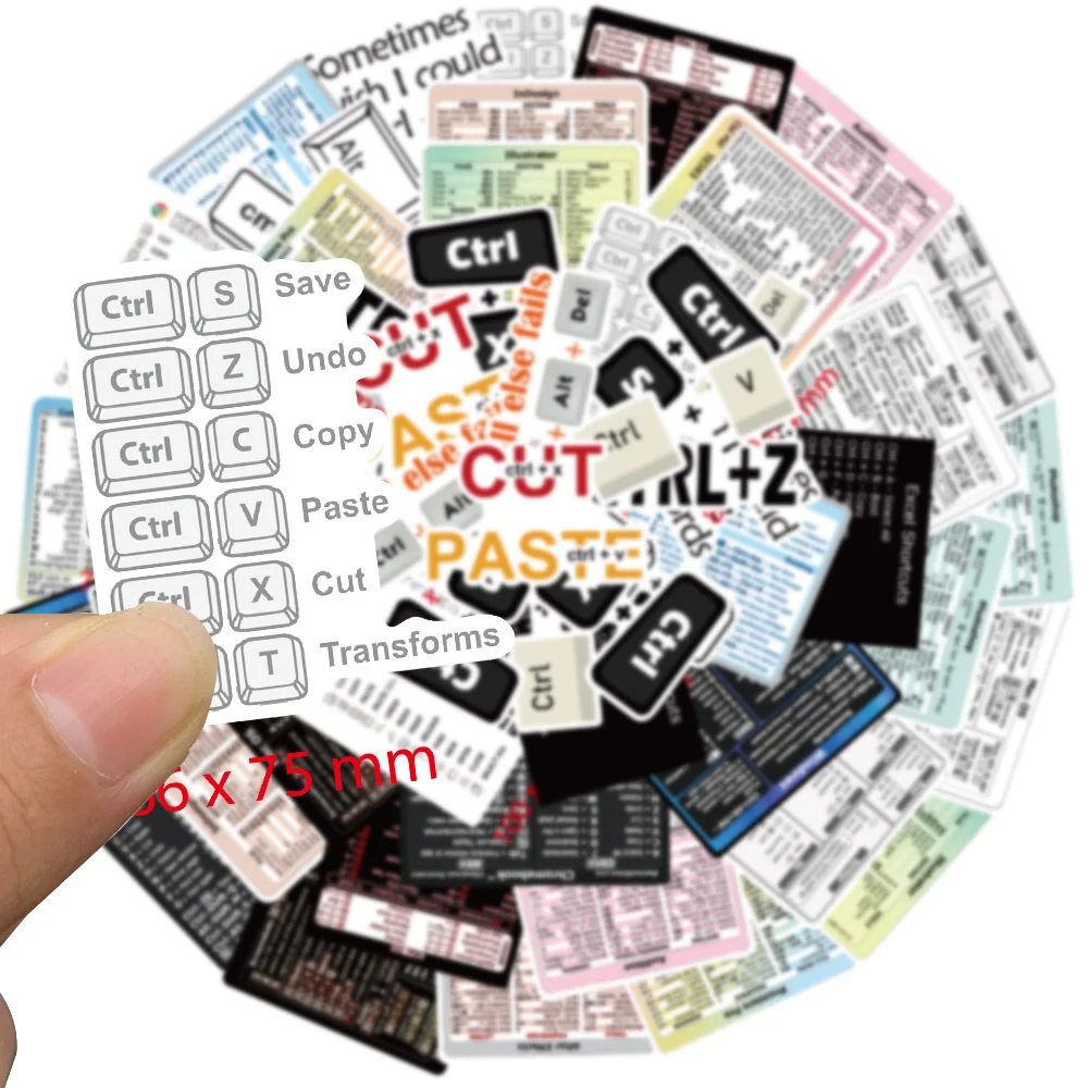 Autocollant de raccourci pour ordinateur portable ou PC, guide du clavier de référence rapide, Windows, Word, Excel, Adobe Photoshop, 30 pièces