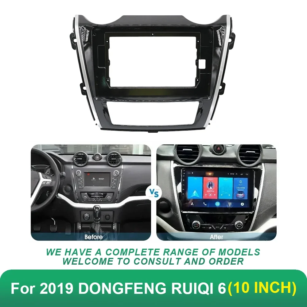 

For 2019 DONGFENG RUIQI 6 (10.1INCH, UV BLACK) Car Radio Fascias Android GPS MP5 Stereo Player 2 Din Head Unit Panel Dash Frame