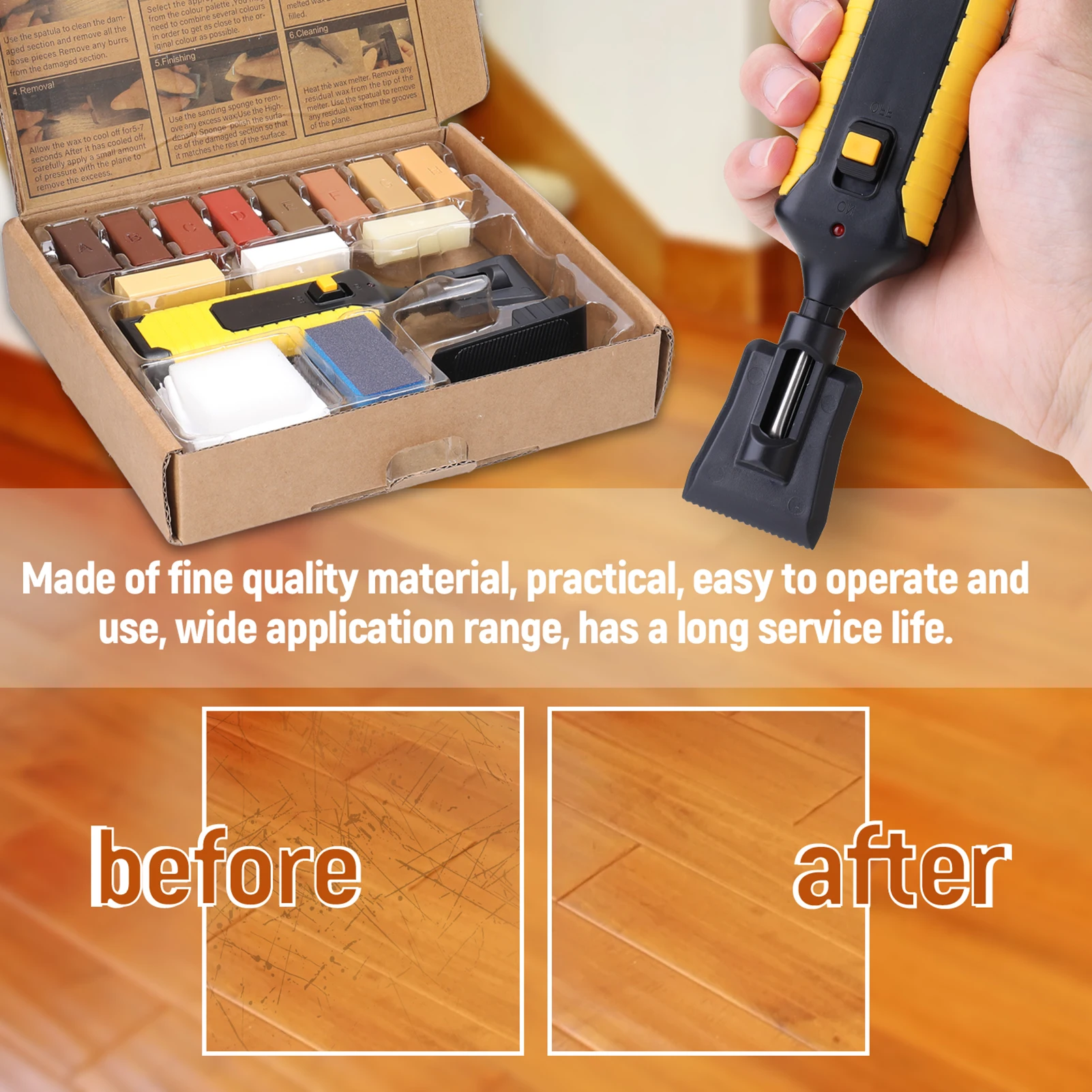 Home Household Laminate Repairing Kit DIY Multifunctional Wood Board Repairs Tool Kit Wooden Floor Scratche Mending Utility Tool