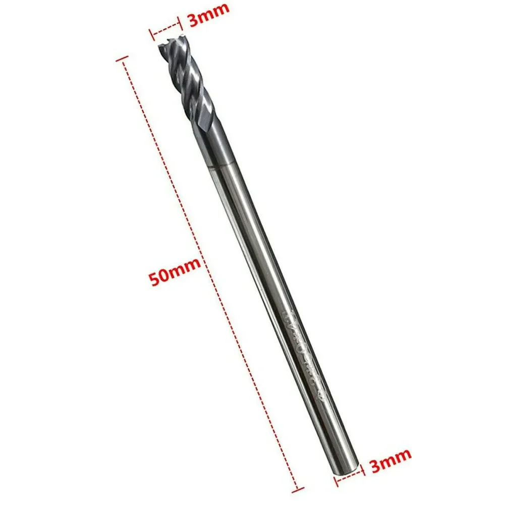 CNC Drill Bit Tool End Mill Useful 1 Pcs 3mm 4 Flutes Cemented Carbide High Quality Replacement Straight Shank