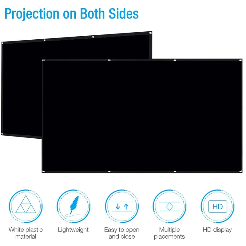 Tessuto dello schermo del proiettore 100 panno riflettente portatile per proiezione dello schermo da 120 pollici per Xgimi H3 YG400 per Beamer