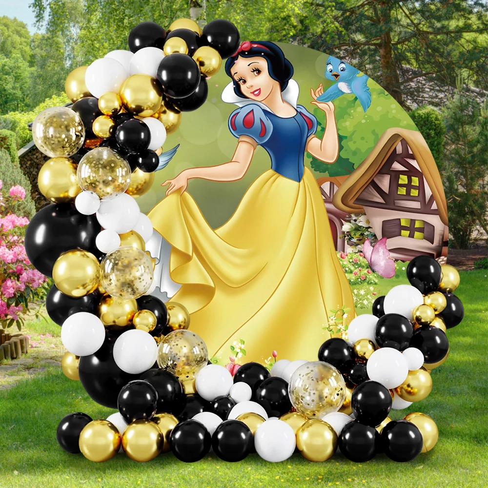 เจ้าหญิงสโนว์ไวท์วันเกิดตกแต่งรอบฉากหลังพื้นหลังการถ่ายภาพ Baby Shower ฉลอง Props ถ่ายภาพ