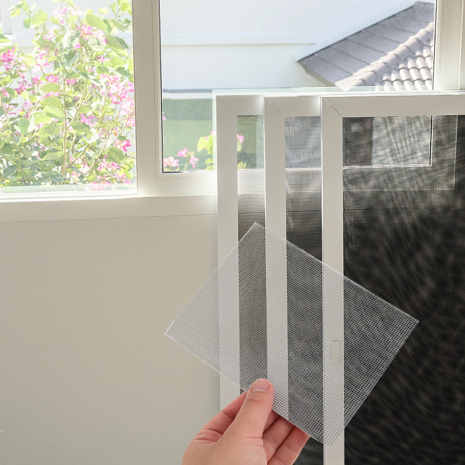 

10 Sheets Self Adhesive Window Screen Repair Patches Gray Durable Material Fix Tear Holes Door Curtains Glass Fiber Mesh Patch