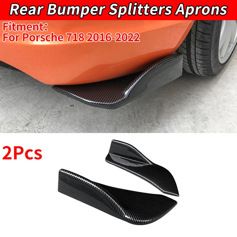 

Automotive Modification Parts For Porsche 981 718 2016-2022 Gloss Black Car Rear Bumper Splitter Spoiler Rear Corner Wrap ABS