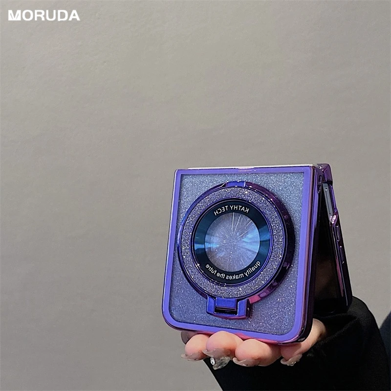 

Роскошный блестящий чехол-подставка с кольцом-держателем для Samsung Galaxy Z Flip 7 6 5 flip 3 4, складной кронштейн с градиентом, корейский чехол