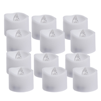 12pcs Realistic and Bright Flameless LED Tea Lights Operated Waved Plastic Candles for Birthday Festival Celebration (Wa