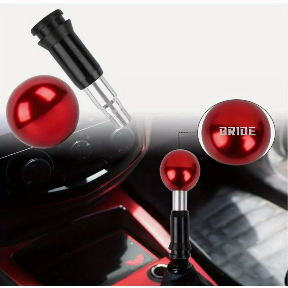 

BRIDE Aluminum Red Round Ball Automatic Gear Stick Shift Knob Shifter Universal