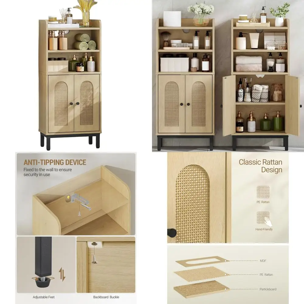 

Шкаф для хранения в ванной комнате, небольшой напольный шкаф с двумя дверцами и полками, шкафы для туалетной бумаги, органайзер для ванной комнаты с регулируемой крышкой