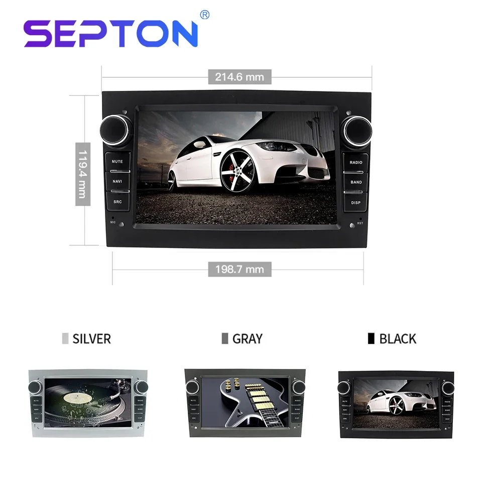 SEPTON 범용 안드로이드 자동차 라디오, Opel Astra H J 2004 Vectra Vauxhall Antara Zafira Corsa C D Vivaro Meriva Veda CarPlay