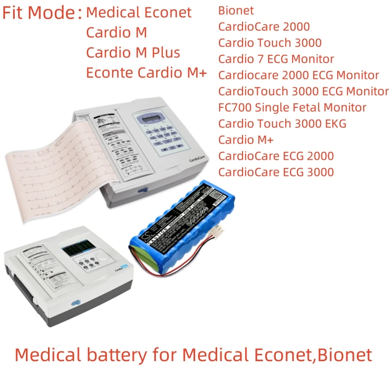 Ni-MH Medical battery for Medical Econet,Bionet,12.0V,4000mAh,Cardio M Plus,Econte Cardio M,CardioCare 2000