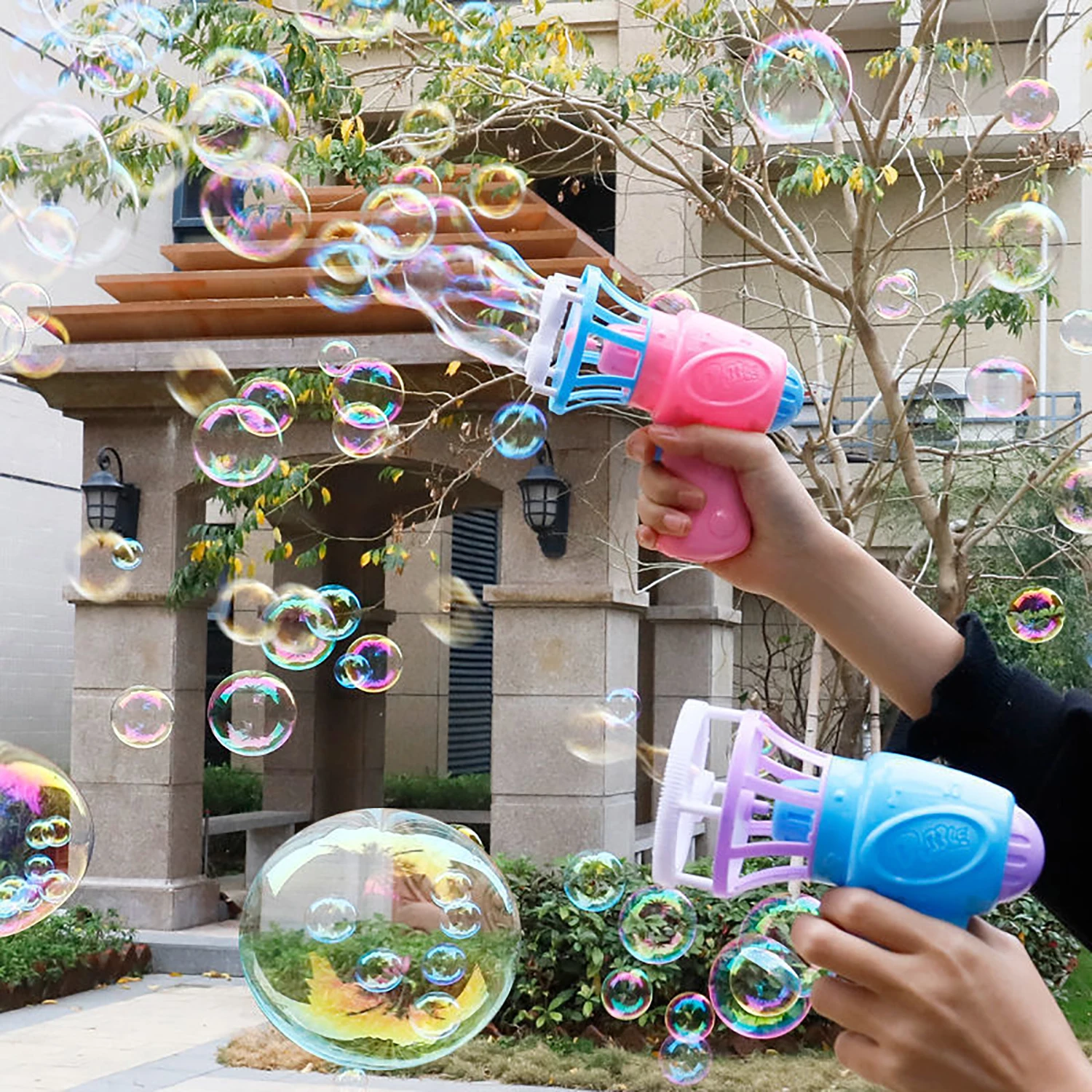 Children's Electric Bubble Machine Multi hole Bubble Fan 2-in-1 Outdoor Interactive Toy