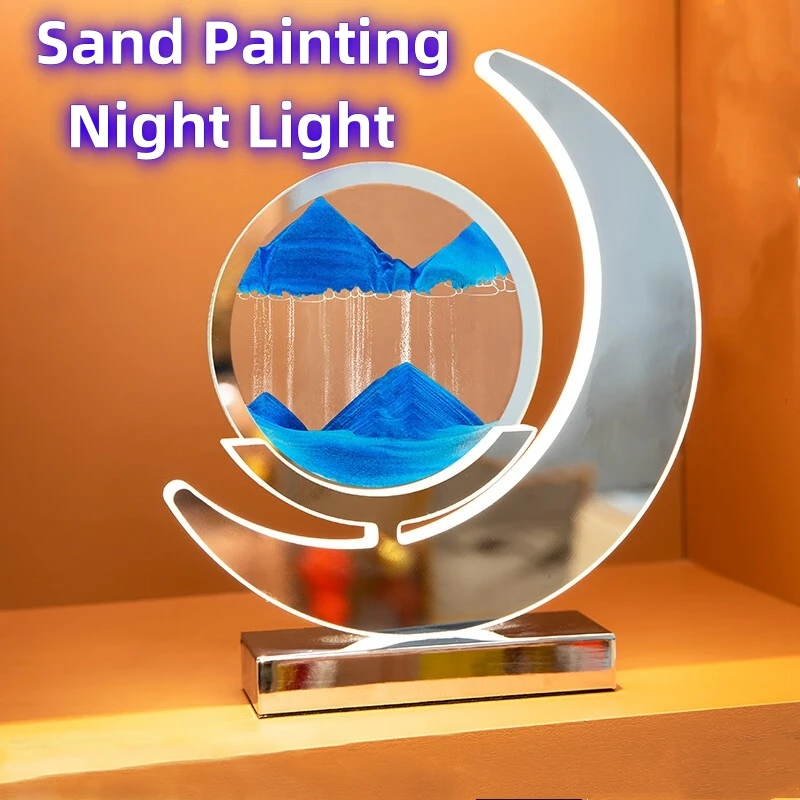 

Sand Painting Night Light Chinese Style Home Decoration Romantic LED Lamp Creative Table Lamp Chrestmas Wedding Holiday Gifts