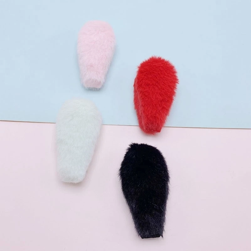 Y166 10 Pcs Baby Furry Rabbit Ears for DIY Hair Clip Lovely Hair Side Clip Barrettes