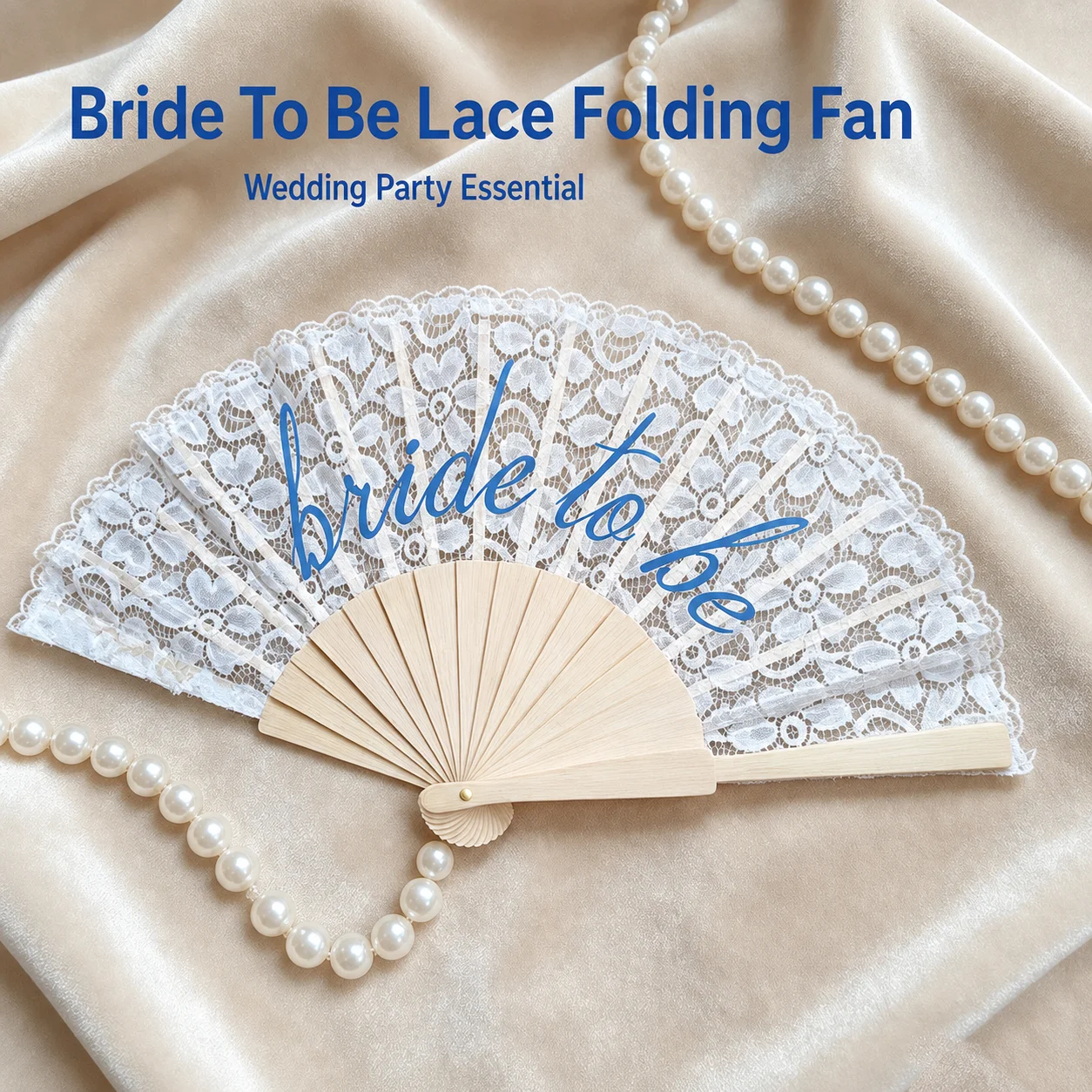 Bachelorette Party Fan Compact Lace Folding Fan Wooden Frame Fan Elegant For Photography Prop Wedding Reception Wedding Party
