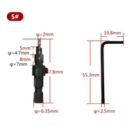 5 pcs Countersink Drill Bit Set High Speed Steel Coating Round Design for Wood Plastic Metal DIY Home Building Tools Parts