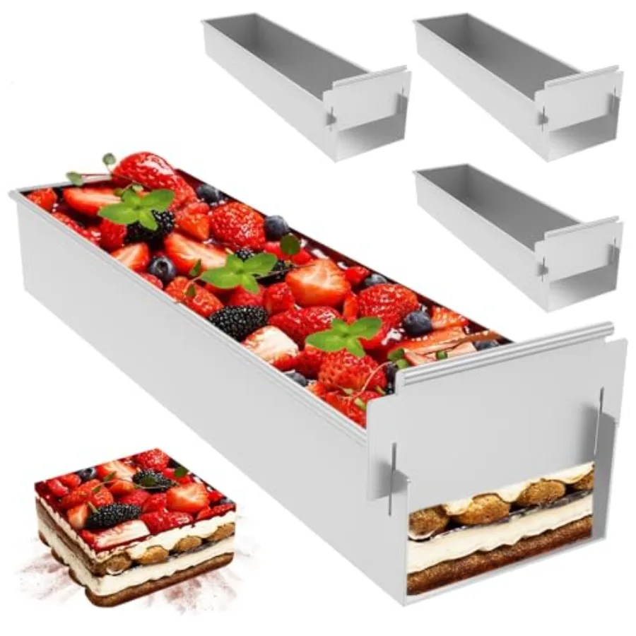 

Форма для тирамису прямоугольная, из алюминиевого сплава, с съемной короткой рамкой, удлиненная, размер 6. 3,9*3 дюйма Тирами