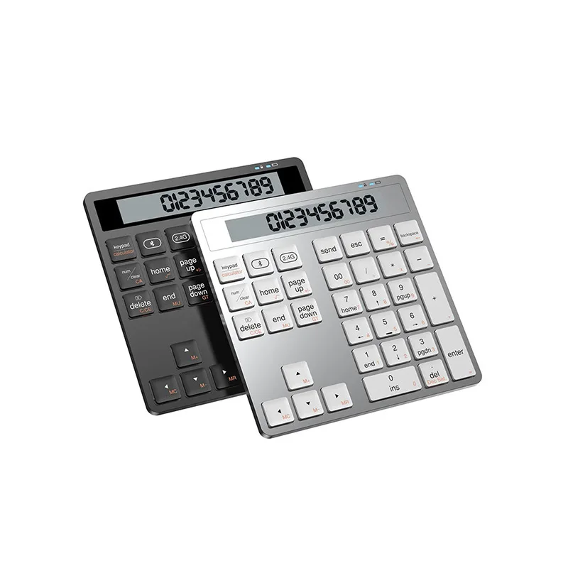 

Ergonomic office laptop external wireless bluetooth numeric keyboard + calculator 2-in-1