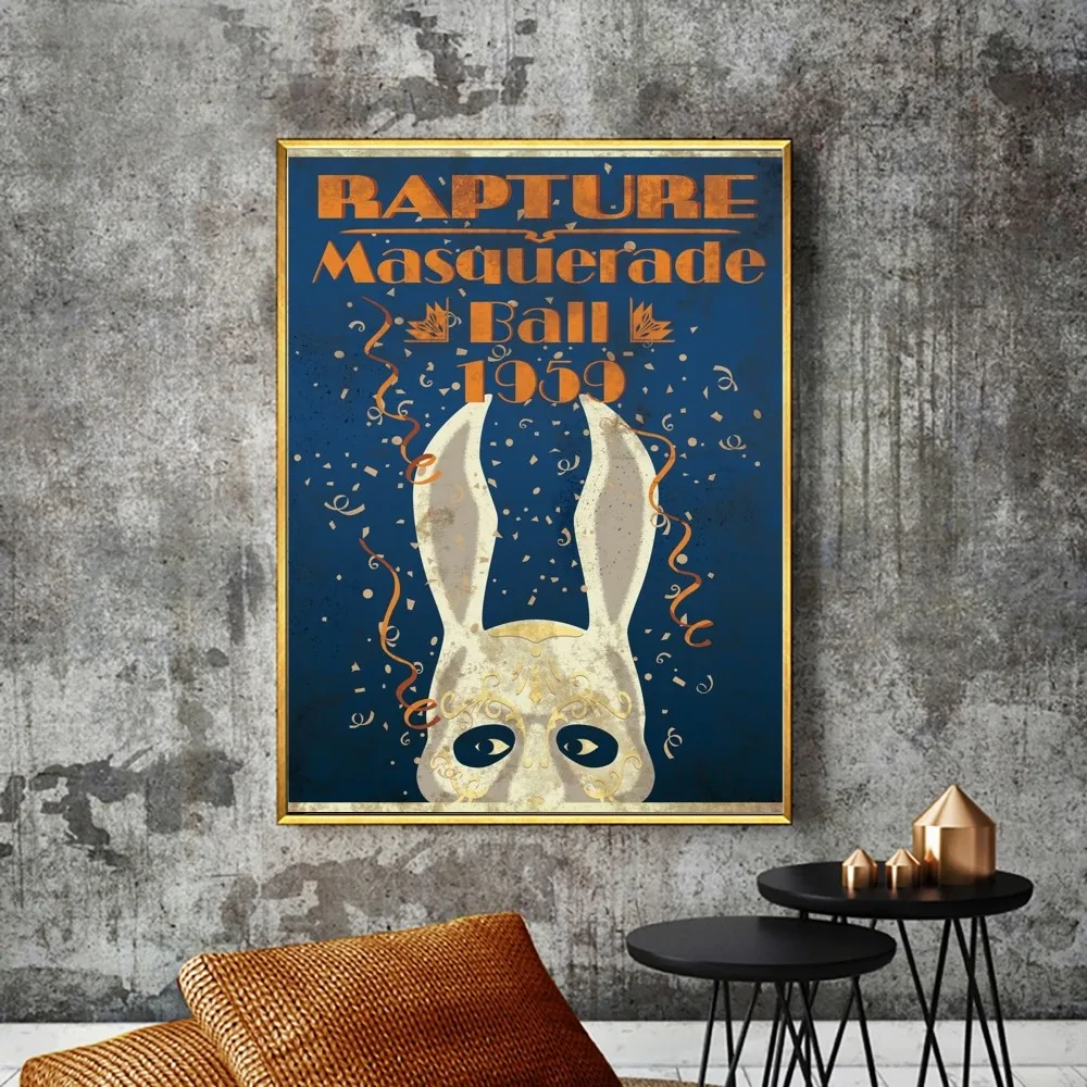 Retro Bioshock Rapture Poster No Framed Poster Kraft Club Bar Paper Vintage Poster Wall Art Painting Bedroom Study Stickers